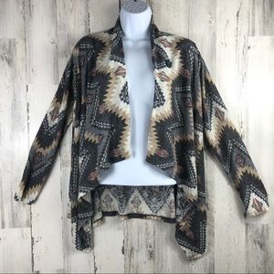 Asymmetrical One Button South Western Cardigan